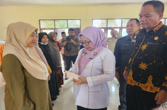 Optimalkan Penyaluran Bansos, Wakil Bupati Kampar Serahkan KKS PKH dan BPNT di Kampar Utara